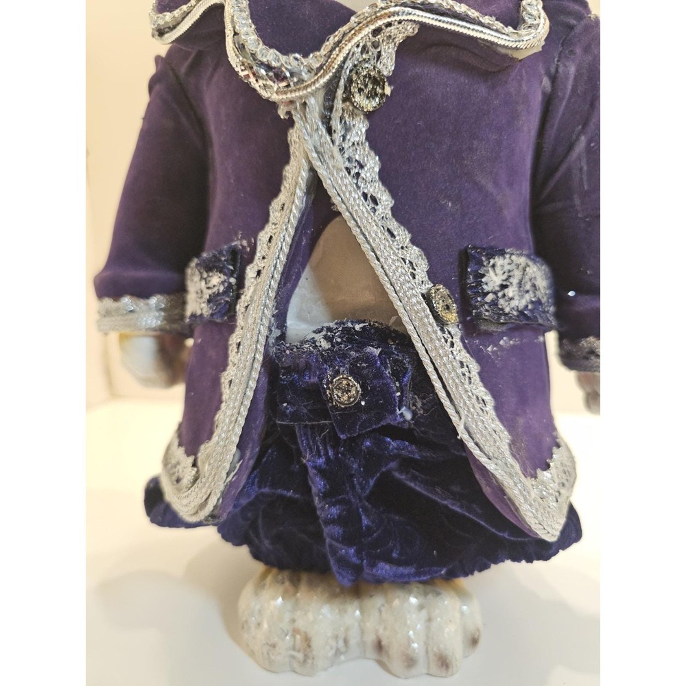 Robert Stanley Home Collection Corgi Dog Figure In Purple Velvet Christmas - Picture 3 of 10